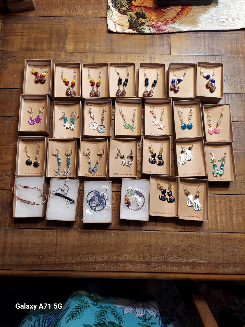 💥Handmade Coastal And Football Womens Earrings, 2 Bracelets, 2 Tree Of Life